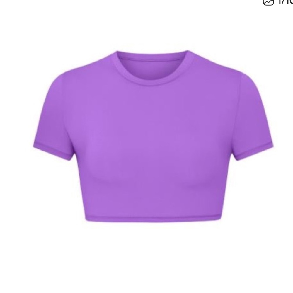 SKIMS FITS EVERYBODY SUPER CROPPED T-SHIRT | ULTRA VIOLET